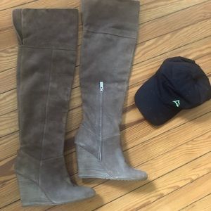 Sexy wedge thigh-high boots. Size 7.5